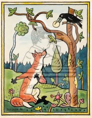 Ezopské bajky - O lišce, vráně a sýru 1930