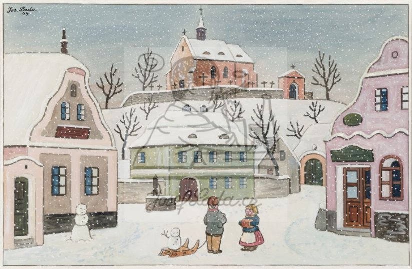 Náves v zimě 1944