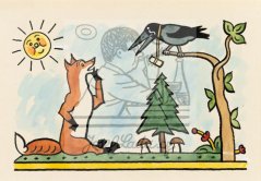 Mňoukačky naší kočky - Vrána drží sýrec v zobáku 1930