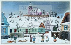 Stavění sněhuláka 1944