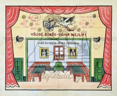 Strakonický dudák - scénický návrh - Vesnická hospoda 1930