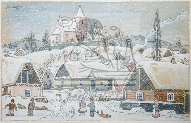 Zima v Hrusicích 1942