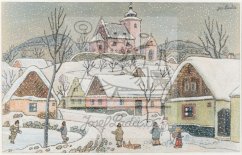 Bruslaři a sněhulák 1942