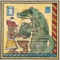 Ladovy veselé učebnice: Obojživelníci, ryby a plazi - Krokodýl 1932