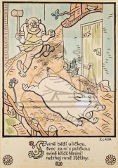 Erbenova národní říkadla - Svině běží uličkou 1921