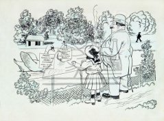 Labutě v parku 1915