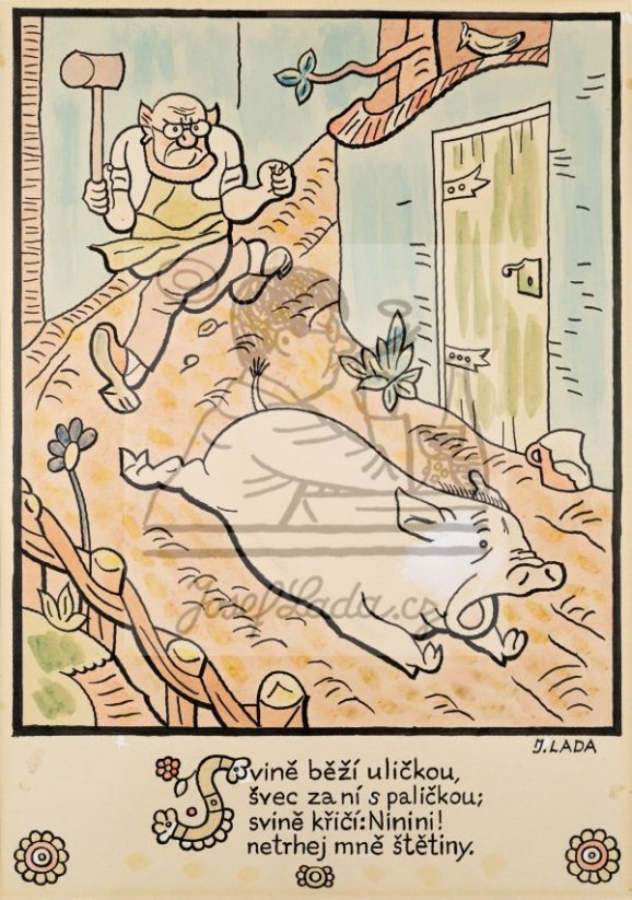 Erbenova národní říkadla - Svině běží uličkou 1921