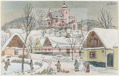 Bruslaři a sněhulák 1942