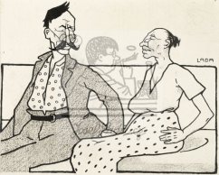 Muž a žena kolem 1907 - studie tří mužských postav nedat.