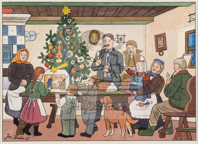 U vánočního stromku 1955