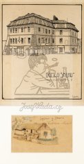 Dům "U Šálku" 1906 - Pozdrav z Hrusic 1900