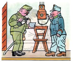 Osudy dobého vojáka Švejka - Vaněk lije do kávy rum 1953-4
