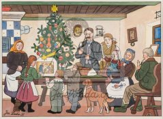U vánočního stromku 1955