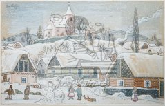 Zima v Hrusicích 1942