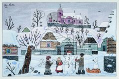 Stavění sněhuláka 1950