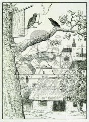 J. R. Hradecký - Rodina špačka Perčivy - Smějslzička hledá místo 1918