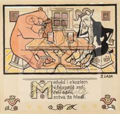 Erbenova národní říkadla - Medvěd i s kozlem v hospodě sedí 1921