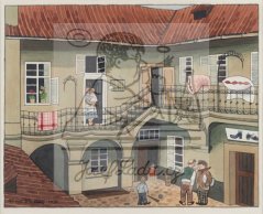 Nádvoří "U stříbrné hvězdy" 1954