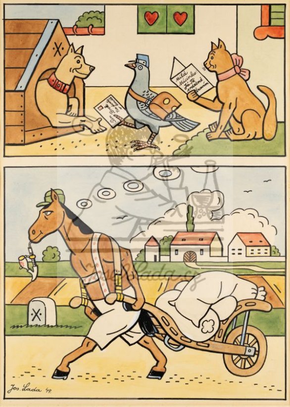 Ladův veselý přírodopis - Listonoš a koník  1949
