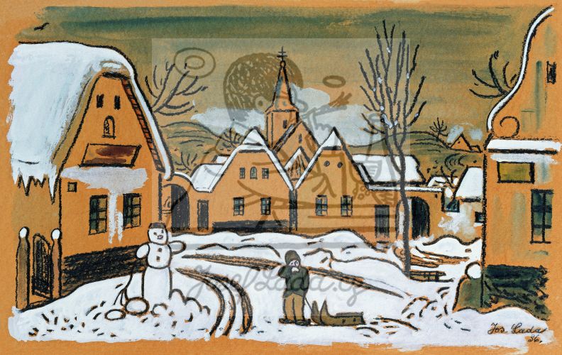 Zimní náves 1936