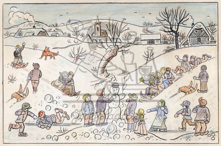 Dětské hry v zimě 1936