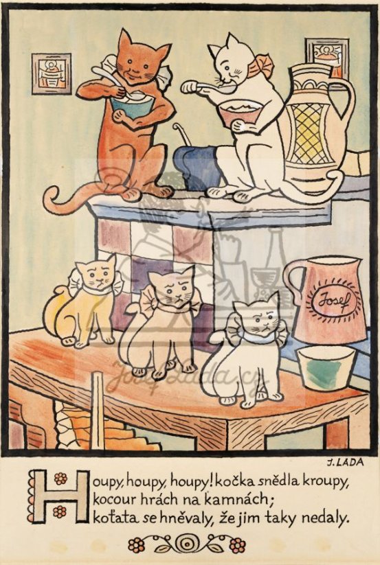 Erbenova národní říkadla - Houpy, houpy, houpy! Kočka snědla kroupy 1921