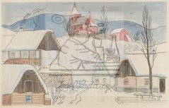 Zasněžená vesnice 40. léta