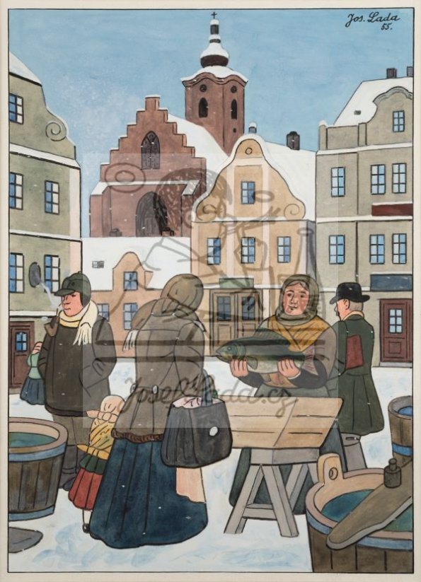 Vánoční kapr 1955