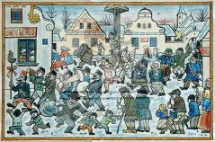 Masopustní průvod v české vsi 1930
