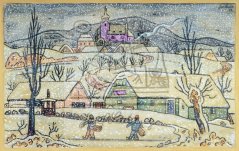 Koledníci na zamrzlém rybníku 1944