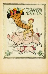 Pohlednice Emporium - Šťastný a veselý Nový rok 1917