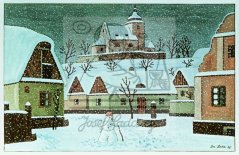 Sněhulák na návsi 1945