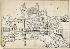 Vesnice v zimě 1930