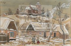 Sněhulák na návsi 1941