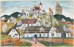 Jarní cestou do vsi 1942