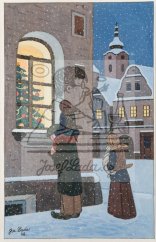 Okno se stromkem - chudí lidé 1945