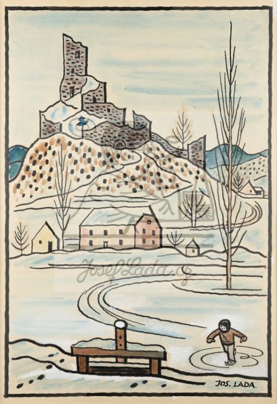 Bruslař na rybníce kolem 1927