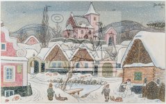 Zasněžená náves 1942