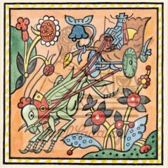 Ladovy veselé učebnice: Brouci a hmyz - Kobylka zelená 1932