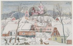 Bruslaři a sněhulák 1942