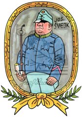 Osudy dobého vojáka Švejka - Stojící Švejk s fajfkou (frontispice) 1953-4