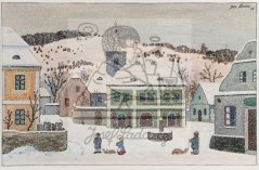 Děti se sáňkami 1945