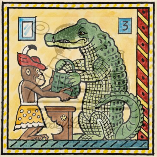 Ladovy veselé učebnice: Obojživelníci, ryby a plazi - Krokodýl 1932