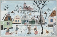 Sněhulák na návsi 1953