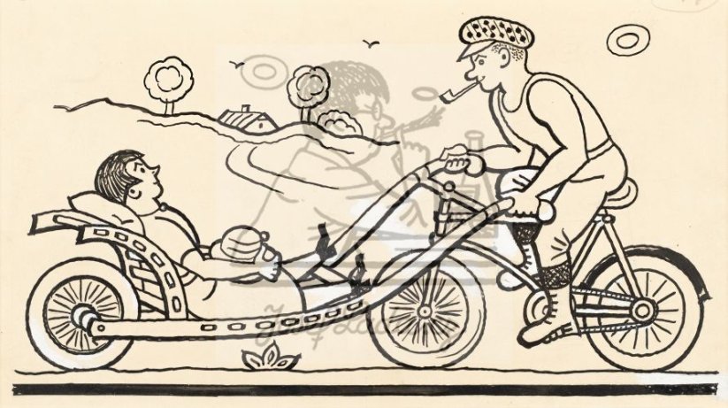 Pestrý týden - Cyklista a trakař 1927