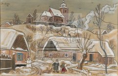 Sněhulák na návsi 1941