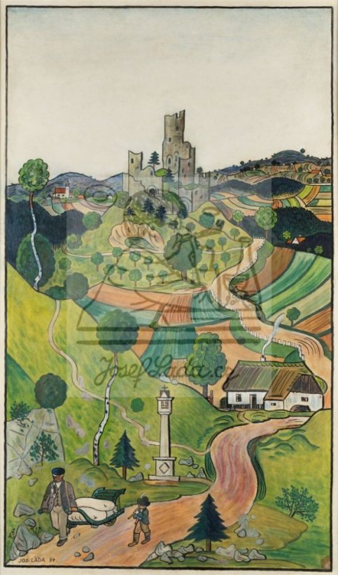 Triptych s českou krajinou, levá část 1934