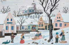 Vesnice v zimě 1954