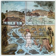 Koupání v potoce 1948