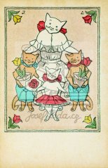 Pohlednice Emporium - Kočka s koťaty 1917